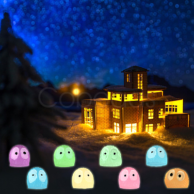 CHGCRAFT 120Pcs 8 Colors  Luminous Resin Mini Dust Ball Briquettes Ornaments DJEW-CA0001-38-1