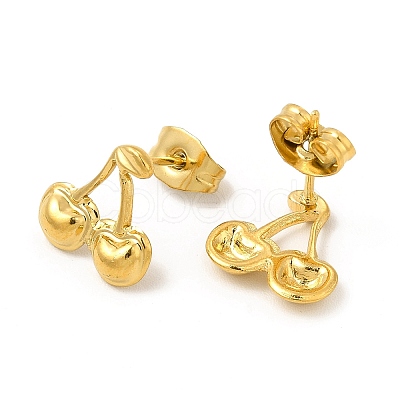 Ion Plating(IP) 304 Stainless Steel Stud Earrings for Women EJEW-I281-40G-1