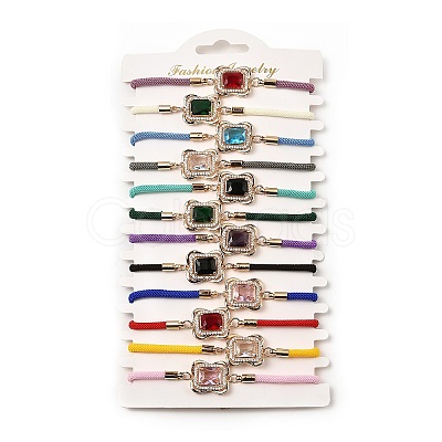 12Pcs 12 Colors Polyester Bracelets BJEW-P340-02G-1