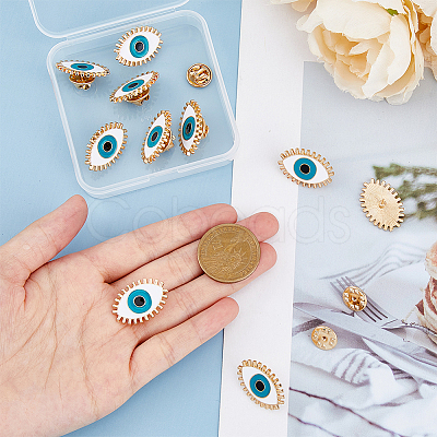 HOBBIESAY 10Pcs Evil Eye Enamel Pins JEWB-HY0001-28-1