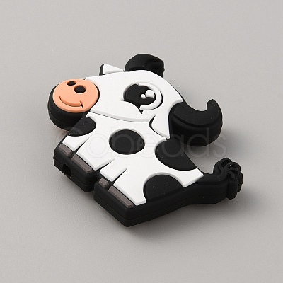 Cow Silicone Beads SIL-WH0010-17E-1