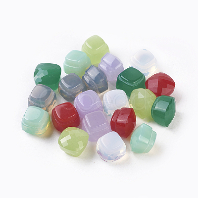 Faceted Glass Cabochons GLAA-F099-08-1