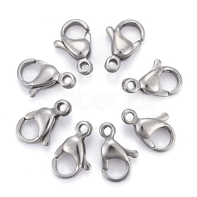 Tarnish Resistant 304 Stainless Steel Lobster Claw Clasps STAS-AB12-1