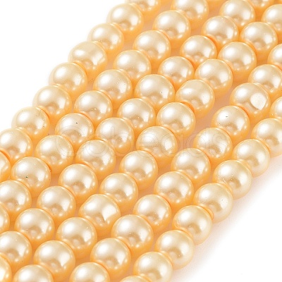 Baking Painted Pearlized Glass Pearl Round Bead Strands HY-Q003-6mm-61-1