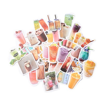 Colorful Bubble Tea Pearl Milk Fruit Tea Stickers DIY-A025-02-1