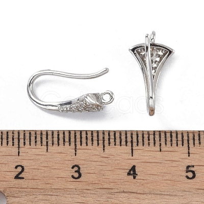 Brass Micro Pave Cubic Zirconia Earring Hooks KK-U008-16P-1