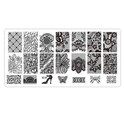 Lace Flower Stainless Steel Nail Art Stamping Plates MRMJ-L003-C09-1