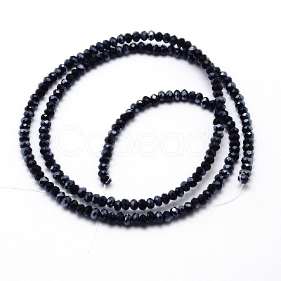 Faceted Rondelle Half Rainbow Plated Electroplate Glass Beads Strands X-EGLA-M006-2mm-A04-1