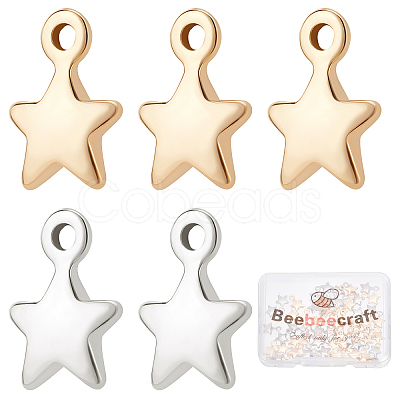 Beebeecraft 60Pcs 2 Colors Brass Charms KK-BBC0002-52-1