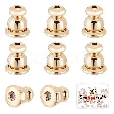 Beebeecraft 60Pcs Rack Plating Brass Bullet Ear Nuts KK-BBC0004-45-1