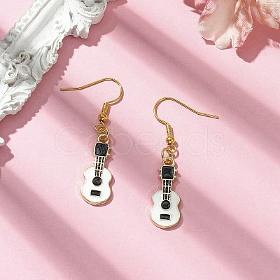 Golden Alloy Enamel Dangle Earrings EJEW-JE05653-03-1