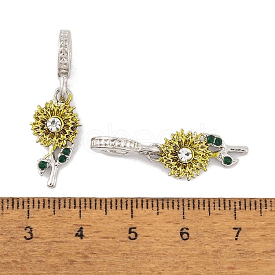 Rack Plating Alloy Crystal Rhinestone European Dangle Charms FIND-C055-04P-1