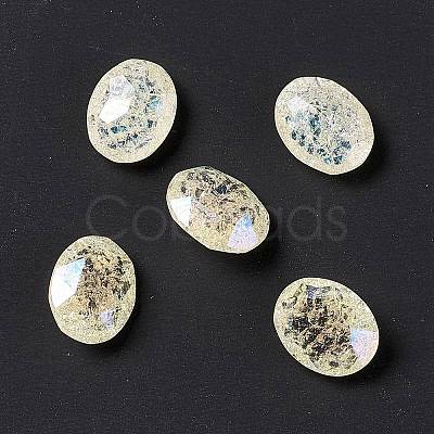 Crackle Moonlight Style K9 Glass Rhinestone Cabochons RGLA-J020-B-IO-1