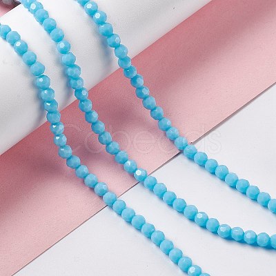 Faceted(32 Facets) Glass Beads Strands EGLA-J042-36A-04-1