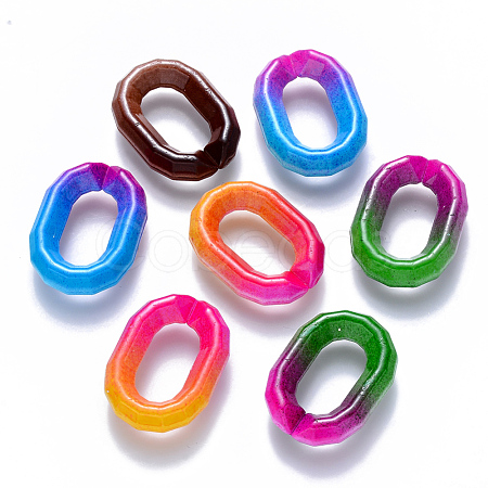 Two Tone Opaque Acrylic Linking Rings OACR-S036-008A-M-1