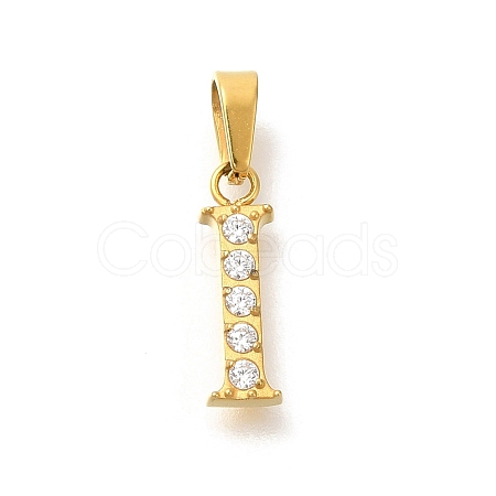 Ion Plating(IP) 304 Stainless Steel Micro Pave Cubic Zirconia Pendants STAS-H228-02G-01-1