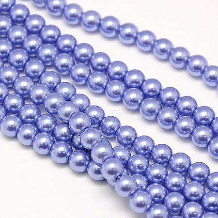 Eco-Friendly Dyed Glass Pearl Round Bead Strands X-HY-A002-10mm-RB015-1