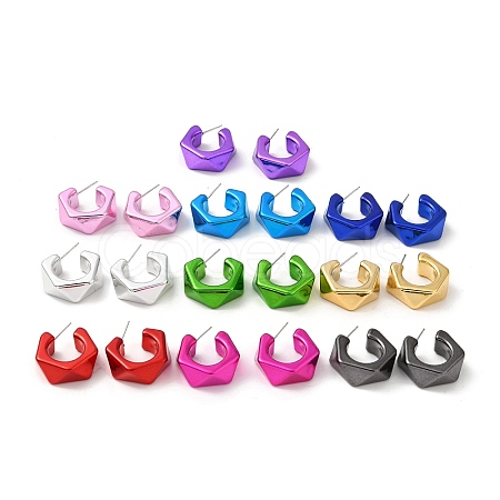Polygon Acrylic Stud Earrings EJEW-P251-03-1