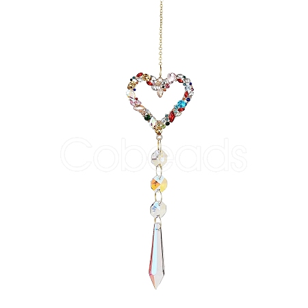 Alloy Rhinestone Hanging Ornaments HJEW-E012-02G-01-1