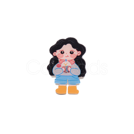 Cute Girl Figure Brooch Pin JEWB-TAC0002-65-1