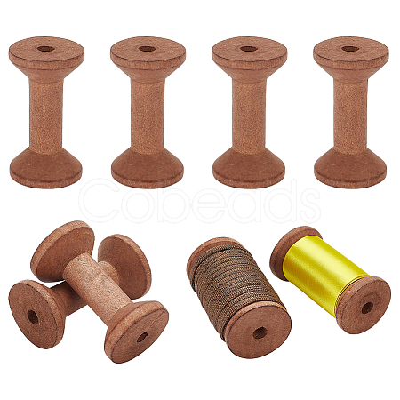 Wood Thread Bobbins TOOL-WH0053-54A-02-1