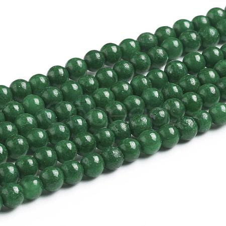 Natural Mashan Jade Round Beads Strands G-D263-4mm-XS26-1