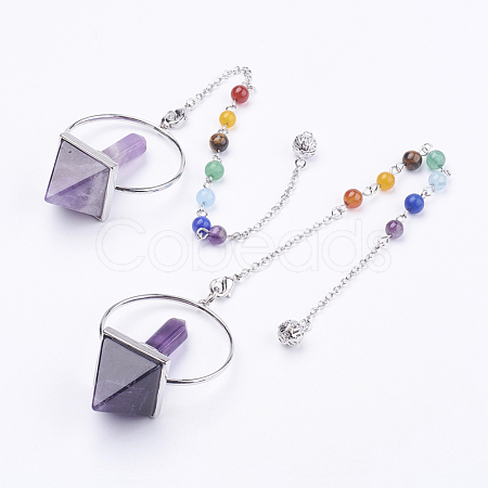 Chakra Gemstone Pyramid Dowsing Pendulums G-F515-01A-1