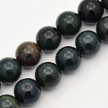 Natural Bloodstone Beads Strands G-N0158-02-8mm-1