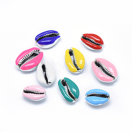 Electroplated Cowrie Shell Beads BSHE-I007-02P-1