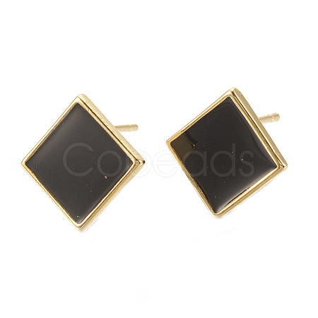 Brass Stud Earring Findings KK-S345-266A-G-1