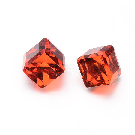 Faceted Cube Glass Cabochons GGLA-L007C-03-1