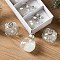 Glass Pendants, for Party Decoration, Round, White, 40mm, 6pcs/set