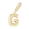 Brass Micro Pave Clear Cubic Zirconia Pendants, Long-Lasting Plated, letters, Letter G, 19x13x4.5mm, Hole: 8.5x5.5mm