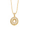 Brass Micro Pave Cubic Zirconia Pendant Necklaces, Golden, Letter O, 16.54 inch(42cm), Pendant: 24~30x13~22mm