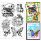 Custom PVC Plastic Clear Stamps, for DIY Scrapbooking, Photo Album Decorative, Cards Making, Butterfly, 160x110x3mm