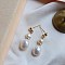 Pearl Clip-on Earrings Tassel Earrings Vintage Ear Cuff Luxury Retro Jewelry, Golden