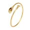 Brass Open Cuff Bangles for Women, Callalily, Golden, 1/8 inch(0.3cm), Inner Diameter: 2-1/4 inch(5.7cm)