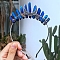 Eletroplated Quartz Crystal Hair Bands, Hair Accessories for Woman Girls, Moon, Blue, 170x150x20mm