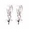 Anti-Tarnish Rhodium Plated 925 Sterling Silver Snap on Bails, Platinum, 7x4mm, Hole: 5x2.8mm, Pin: 0.5mm