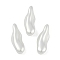 Glass Profiled Pearl Beads, Pearlized, Top Drilled, White, 29x9.5~11x6~6.5mm, Hole: 1mm