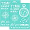 Self-Adhesive Silk Screen Printing Stencil, for Painting on Wood, DIY Decoration T-Shirt Fabric, Turquoise, Clock Pattern, 28x22cm