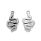 Non-Tarnish 201 Stainless Steel Pendants, Snake, Stainless Steel Color, 20x11x2mm, Hole: 1.2mm