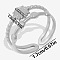 Sun Stainless Steel Fashion Double Layers Cuff Open Ring for Women, Silver, 10mm