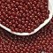 Opaque Colours Glass Seed Beads, Round, Dark Red, 4.5x3.5mm, Hole: 1mm, about 4500pcs/pound