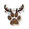 Christmas Theme Printed Opaque Acrylic Pendants, Cat Paw, Sandy Brown, 35.5x34.5x2.5mm, Hole: 2mm