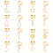 8 Pairs 8 Style 304 Stainless Steel Cuff Earrings, with Charms, Moon & Star & Leaf & Cross, Golden, 23~26mm, 1pair/style