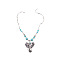 Tibetan Style Alloy Pendant Necklaces, with Synthetic Turquoise Beads, Antique Silver, 16.54 inch(42cm)