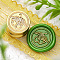 Golden Tone Round Wax Seal Brass Stamp Heads, for Wax Seal Stamp, Mini Plant Series, Cherry, 15x15mm, Hole: 7mm