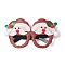 Christmas Plastic & Non-woven Fabric Glitter Glasses Frames, for Christmas Party Costume Decoration Accessories, Santa Claus, 98x175x26mm