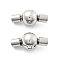 304 Stainless Steel European Clasps, Stainless Steel Color, Round, 20.5x10mm